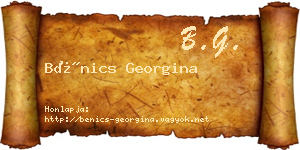 Bénics Georgina névjegykártya